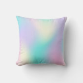 ソフトトーン虹色ホログラフィック背景 クッション (正面)