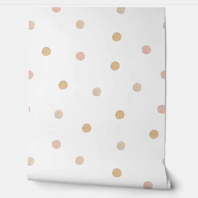 ソフトドット：水彩水玉模様 壁紙 (ほどく)