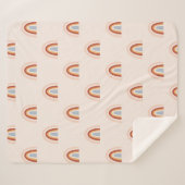 ソフトドードルレインボーパターン シェルパブランケット (正面(横))