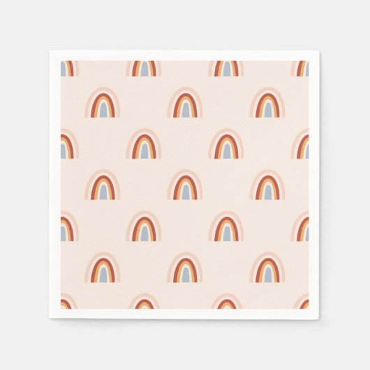 ソフトドードルレインボーパターン スタンダードカクテルナプキン (正面)