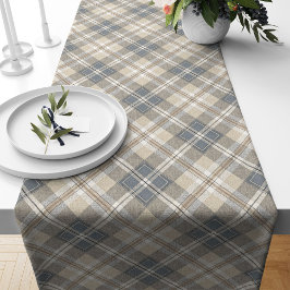 ソフトニュートラルのジオメトリパターンテーブルランナー ロングテーブルランナー