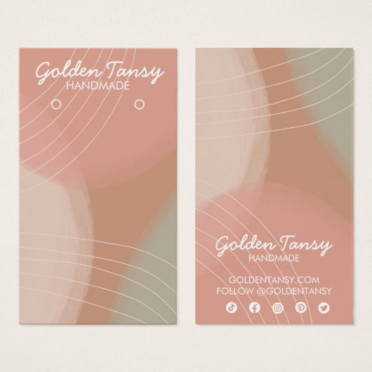 ソフトニュートラルイヤリングネックレスジュエリーディスプレイカード (正面&裏面)