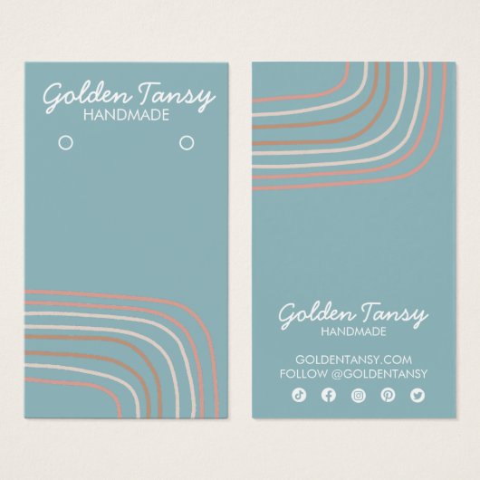 ソフトニュートラルイヤリングネックレスジュエリーディスプレイカード (正面&裏面)