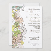 ソフトニュートラルフラワーガーデンズ結婚DIYカスタム 招待状 (裏面)