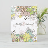 ソフトニュートラルフラワーガーデンズ結婚DIYカスタム 招待状 (スタンド正面)