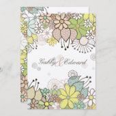 ソフトニュートラルフラワーガーデンズ結婚DIYカスタム 招待状 (正面/裏面)