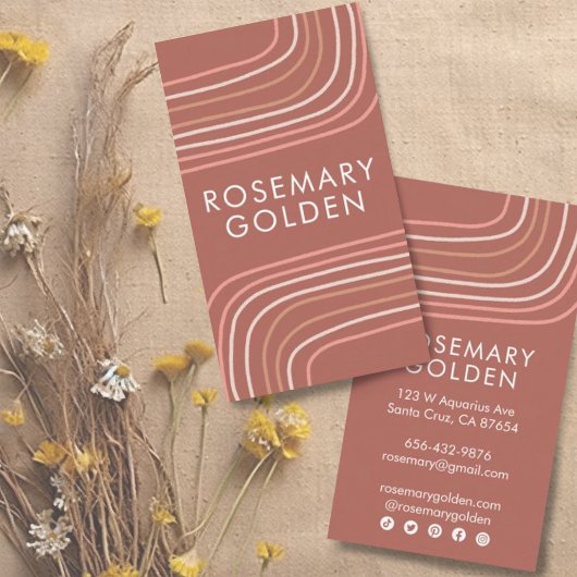 ソフトニュートラルラインミニマルシンプルリストエレガントシック 名刺