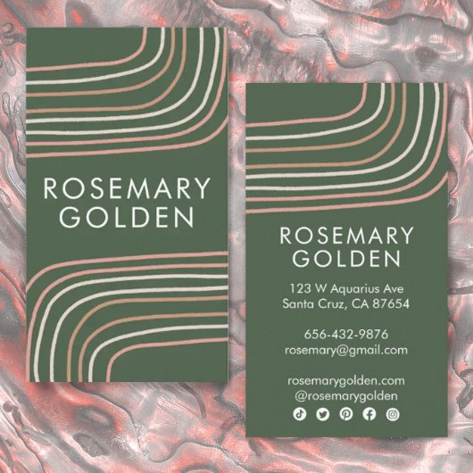 ソフトニュートラルラインミニマルシンプルリストエレガントシック 名刺