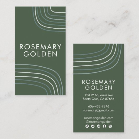 ソフトニュートラルラインミニマルシンプルリストエレガントシック 名刺 (正面/裏面)