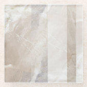 ソフトニュートラル幾何抽象芸術 ガラスコースター (正面)