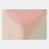 ソフトニュートラル線カラフルレトロ自然ギフト ラッピングペーパーシート (正面)