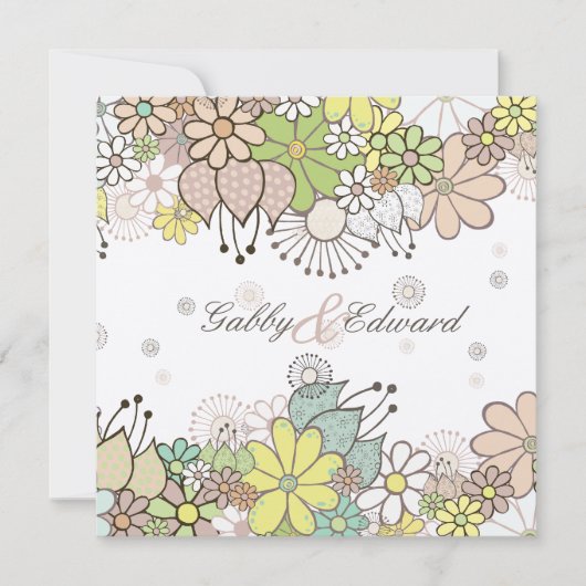 ソフトニュートラル開花結婚式招待状招待状 招待状 (正面)