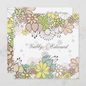 ソフトニュートラル開花結婚式招待状招待状 招待状 (正面/裏面)