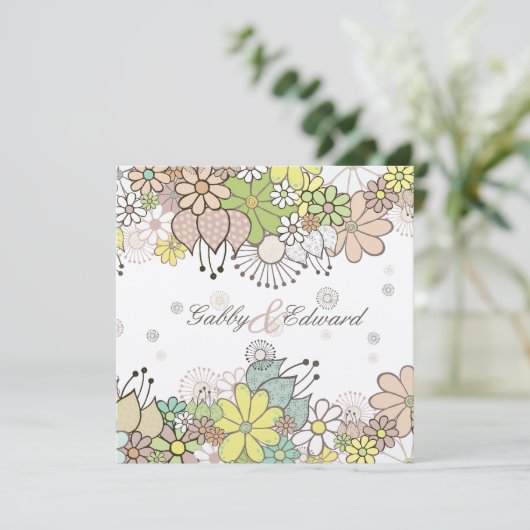 ソフトニュートラル開花結婚式招待状招待状 招待状 (スタンド正面)