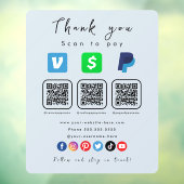 ソフトネイビ数々のーQRコードPaypal Venmo Cash App ウィンドウサイン (シート3)