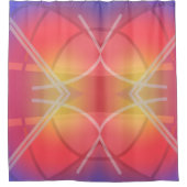 ソフトネオン層抽象デザイン シャワーカーテン (正面)