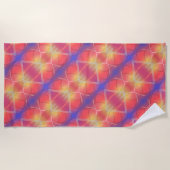 ソフトネオン層抽象デザイン ビーチタオル (正面)