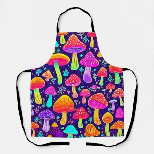 ソフトネオン：マンガのキノコのパッチ エプロン (正面)