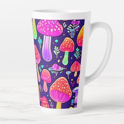 ソフトネオン：マンガのキノコのパッチ カフェラテマグ (右)