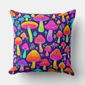 ソフトネオン：マンガのキノコのパッチ クッション (正面)