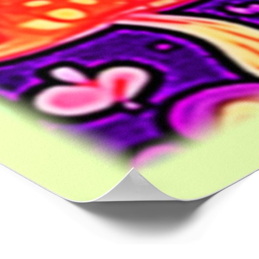 ソフトネオン:マンガのキノコのパッチ ポスター (角)