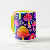 ソフトネオン：マンガのキノコのパッチ マグカップ (正面左)