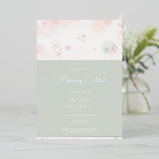 ソフトネスティーローズ モーニングアフター 箔招待状 (立ち正面)