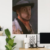 ソフトハットの自己肖像画、エドガー・デガス1857 ポスター (ホームオフィス)