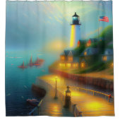 ソフトハーバーとライトハウス シャワーカーテン (正面)