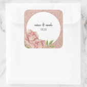 ソフトバイオレット赤面バラ水彩 スクエアシール (バッグ)