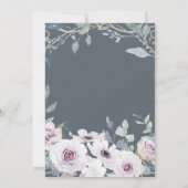 ソフトバイオレット フローラル ブラッシュとグレー | 私たち結婚しました 招待状 (裏面)