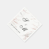 ソフトバラとグレー結婚フローリズ スタンダードカクテルナプキン (角)