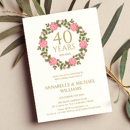 ソフトバラガーランドルビー結婚記念日40th 招待状