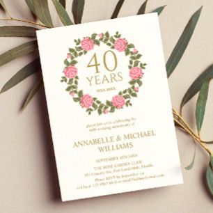 ソフトバラガーランドルビー結婚記念日40th 招待状