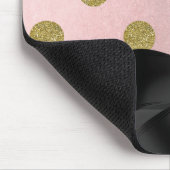 ソフトバラピンク金ゴールドグリッターグラム水玉模様かわいい マウスパッド (コーナー)