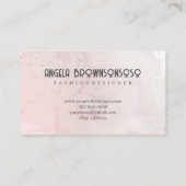 ソフトバラ絵画金ゴールドの抽象芸術水色 名刺 (裏面)