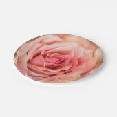 ソフトバラ赤面ピンク ペーパープレート (アングル)