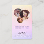 ソフトバラ金ゴールドグリッターフェミニンソーシャルメディアガーリー 名刺 (裏面)