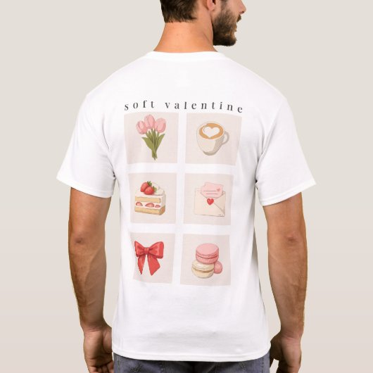 ソフトバレンタインの雰囲気ボードTシャツ Tシャツ (裏面)