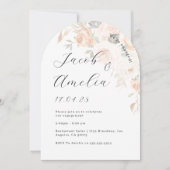 ソフトバーンドオレンジフローラアーチ婚約パーティ 招待状 (正面)