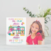 ソフトバ遊ウンス誕生日女子パーティー写真 招待状 (スタンド正面)