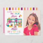 ソフトバ遊ウンス誕生日女子パーティー写真 招待状 (正面/裏面)