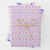 ソフトパかわいらしステルピンクパープル魔法スター誕生日 ラッピングペーパーシート (インサイチュ)