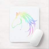 ソフトパかわいらしステルピンク&ブルーホースヘッドロゴ マウスパッド (マウス)