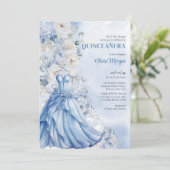 ソフトパウダーブルーフローラドレフォーマルスキンセアニラ 招待状 (スタンド正面)