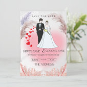 ソフトパエレガントステルでのフローラ結婚式の招待 招待状 (スタンド正面)