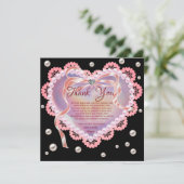 ソフトパエレガントステルピンクハート結婚ズ記念日 サンキューカード (スタンド正面)