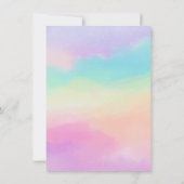 ソフトパエレガントステルピンクボウガールベビーシャワー 招待状 (裏面)