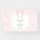 ソフトパエレガントステルピンクボーガール誕生日ウェルカム 横断幕 (横)