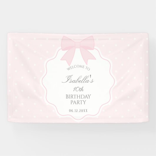 ソフトパエレガントステルピンクボーガール誕生日ウェルカム 横断幕 (横)